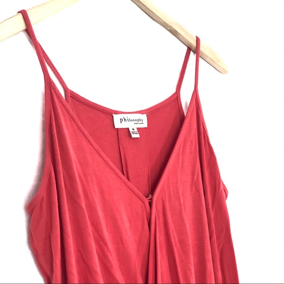 SOLD! PHILOSOPHY Sexy Coral Faux Wrap Tank Top - Picture 4 of 7